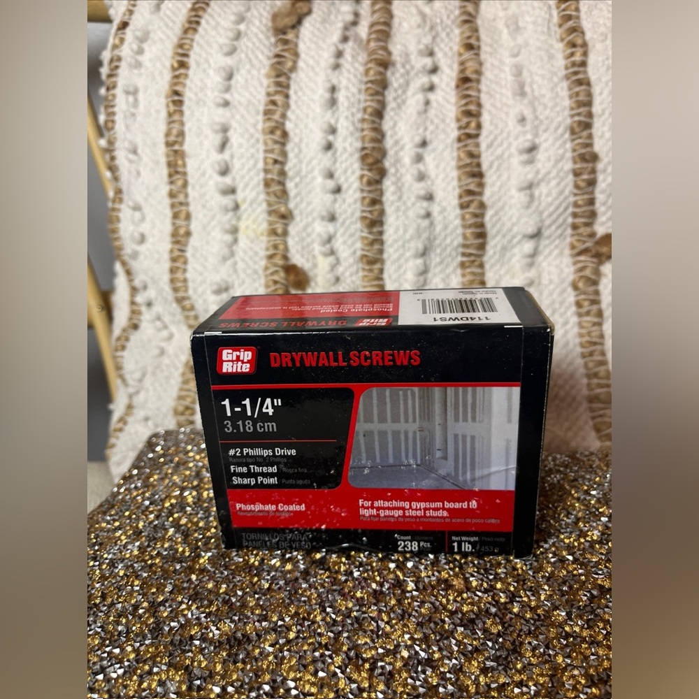 Grip-Rite #2 x 1" 254 cm- Philips  Drive-Head Fine Thread Drywall Screws 1lb 289
